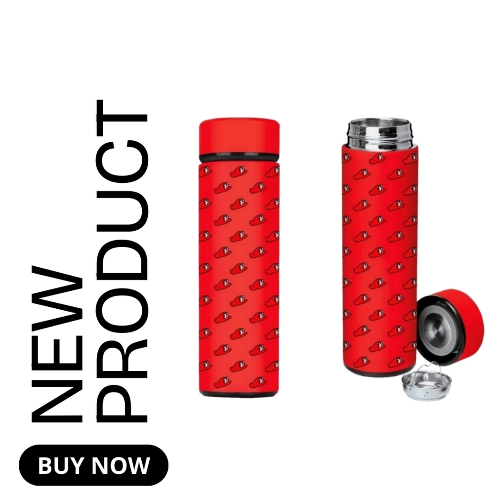NEW Mario Odyssey Cappy Stainless Steal Vacuum Insulated Red Water Bottle 17oz